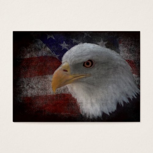 American Bald Eagle on Flag Business Card Templates