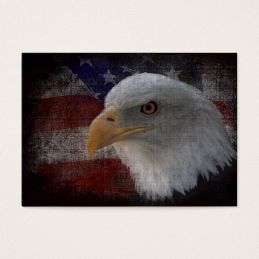 Customizable American Bald Eagle on Flag Business Card Templates