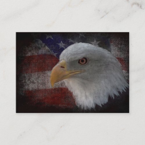 American Bald Eagle on Flag Business Card