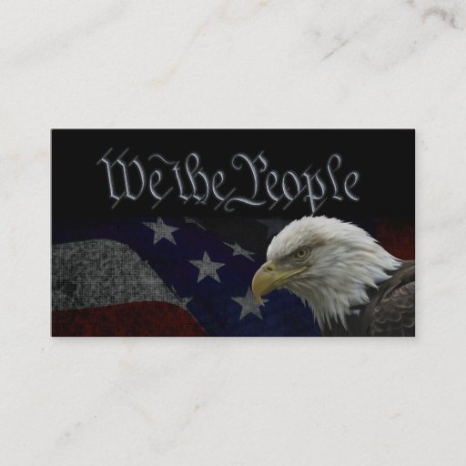 Customizable American Bald Eagle on Flag Business Card Templates