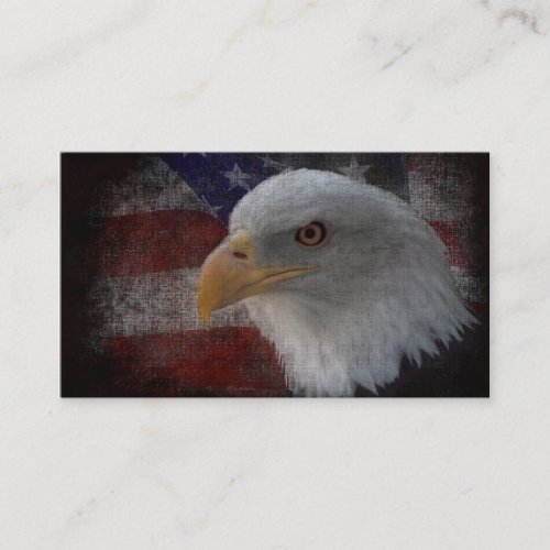 American Bald Eagle on Flag Business Cards