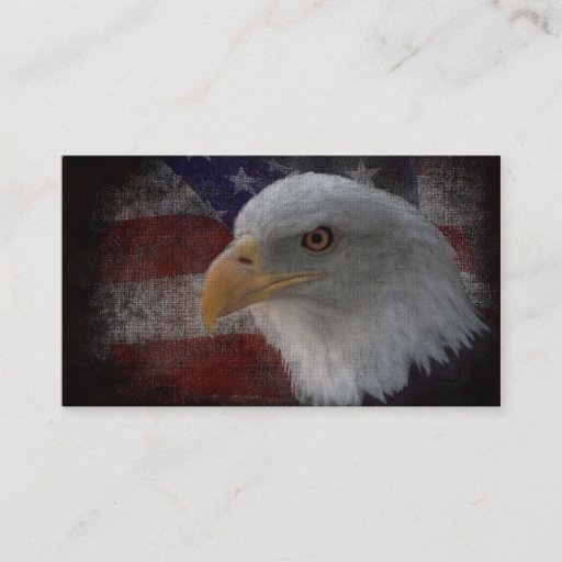 Customizable American Bald Eagle on Flag Business Cards