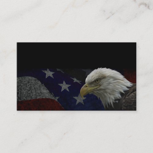 American Bald Eagle on Flag Business Card