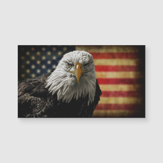 American Bald Eagle on Grunge Flag (Front)