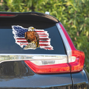 American Bald Eagle Patriotic USA Flag Sticker