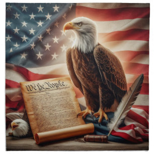 American Bald Eagle Patriotism Cloth Napkin