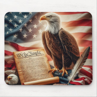 American Bald Eagle Patriotism Mouse Pad