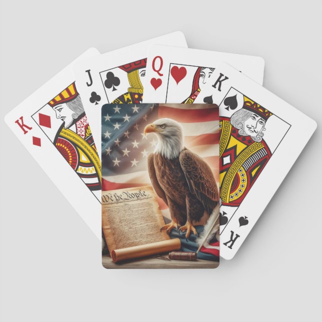 American Bald Eagle Patriotism Poker Cards (Back)