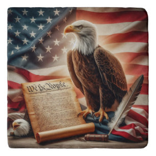 American Bald Eagle Patriotism Trivet