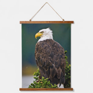 American Bald Eagle Perched Hanging Tapestry