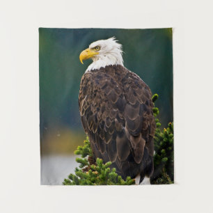 American Bald Eagle Perched Tapestry