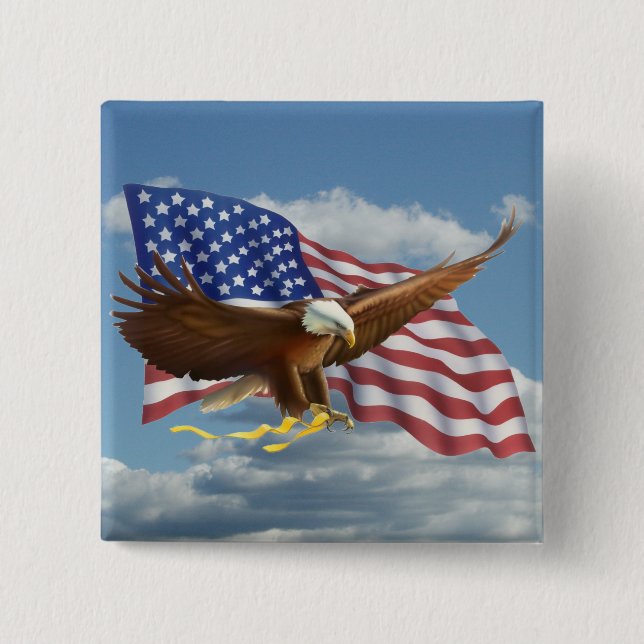 American Bald Eagle Pinback Button (Front)