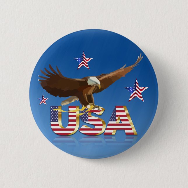 American bald eagle pinback button (Front)