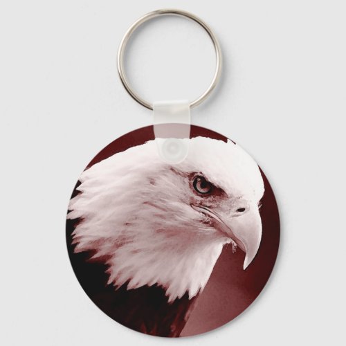 American Bald Eagle Portrait Keychain