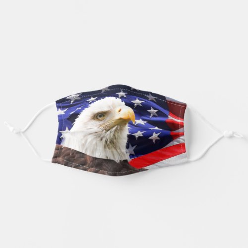 American  Bald Eagle red white and blue Adult Cloth Face Mask