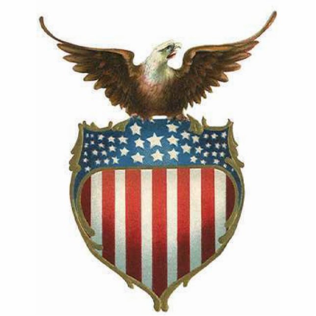 American Bald Eagle, stars & stripe atop of shield Cutout (Front)