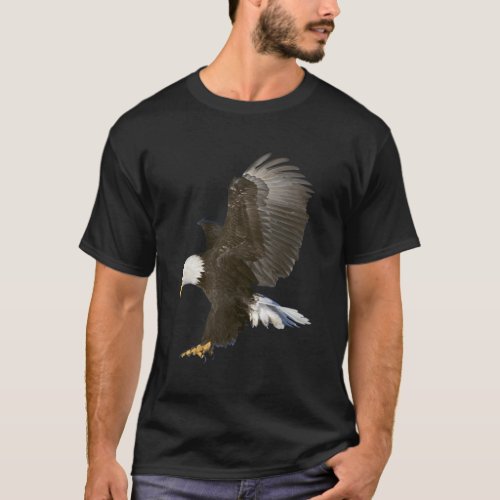 American Bald Eagle Swooping Photo Portrait T_Shirt