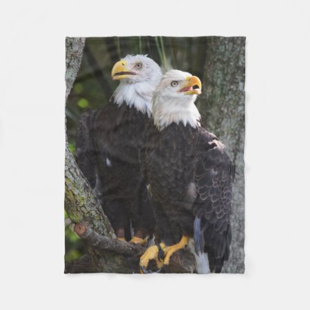American Bald Eagle Throw Fleece Blanket