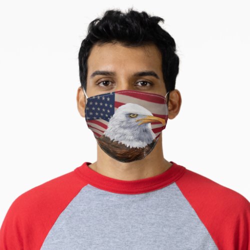 American Bald Eagle  United States Flag Adult Cloth Face Mask
