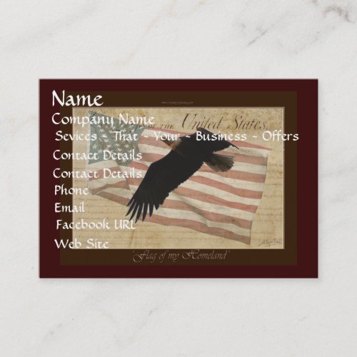 AMERICAN BALD EAGLE  US FLAG Biz Card