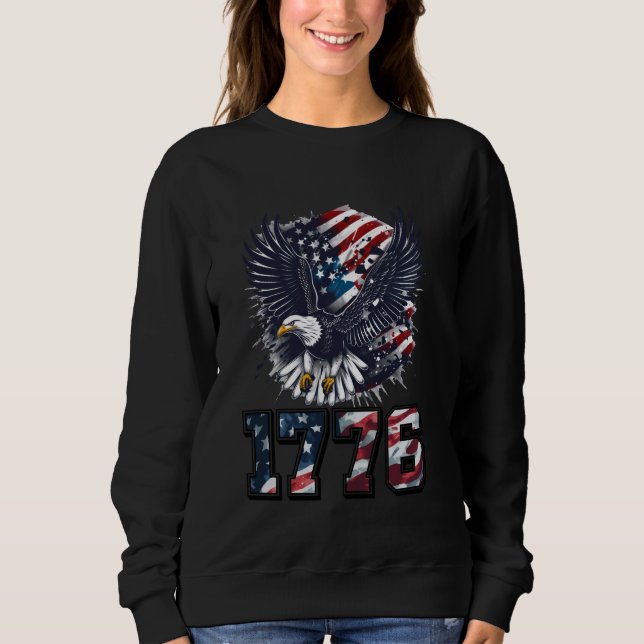 American Bald Eagle US Flag Declaration of Indepen Sweatshirt (Front)