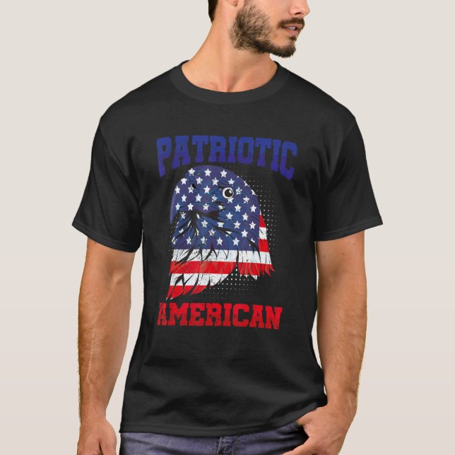 American Bald Eagle Us Flag Patriotic American 4th T-Shirt (Front)