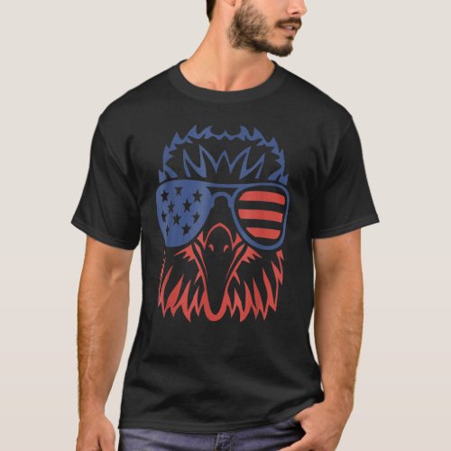 American Bald Eagle Usa Flag 4th Of July Eagle Usa T_Shirt