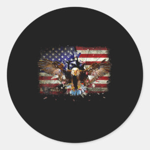 American Bald Eagle Usa Flag Patriotic Eagle 4th O Classic Round Sticker