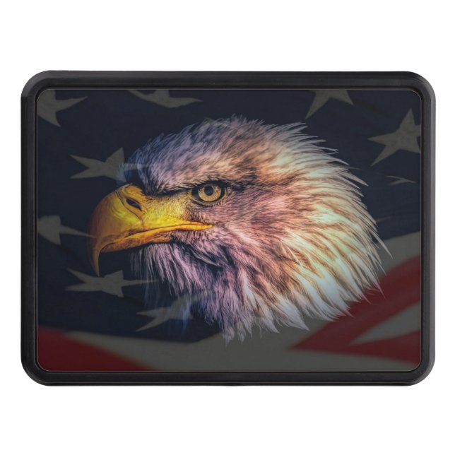 American Bald Eagle With Flag Hitch Cover (Front)