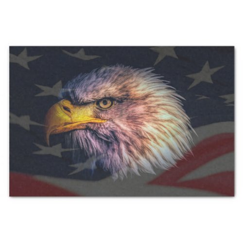 American Bald Eagle With Flag Tissue Paper