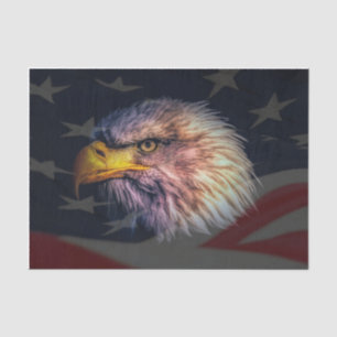American Bald Eagle With Flag Tissue Paper