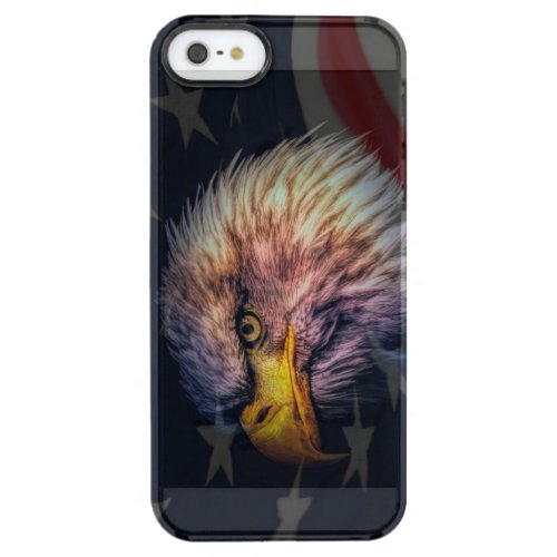 American Bald Eagle With Flag Clear iPhone SE55s Case