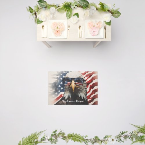 American Bald Eagle with sunglasses Outdoor Rug