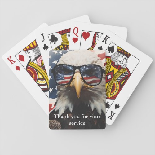 American Bald Eagle with Sunglasses Playing Cards