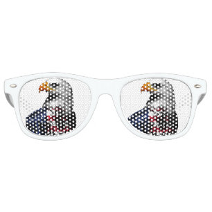 American Bald Eagle wrapped in the Flag of the USA Retro Sunglasses