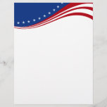 American Banner Patriotic Stationary Letterhead<br><div class="desc">American flag banner style letter head and stationary designed in red,  white,  and blue old glory colors as a banner on top of your letterhead for a patriotic theme that works for US elections promotion or every day use.</div>