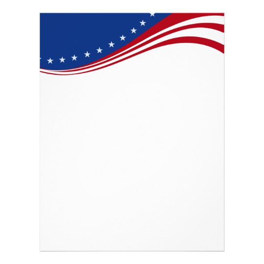 American Banner Patriotic Stationary Letterhead | Zazzle.com