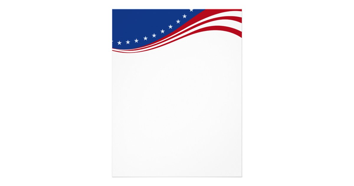 American Banner Patriotic Stationary Letterhead | Zazzle.com