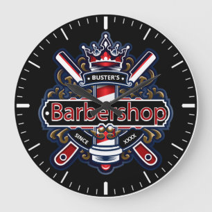 American Barber Personalize Large Clock