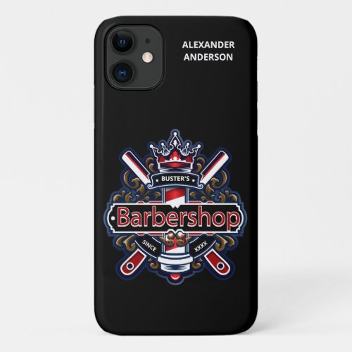 American Barber Pole Personalize iPhone 11 Case