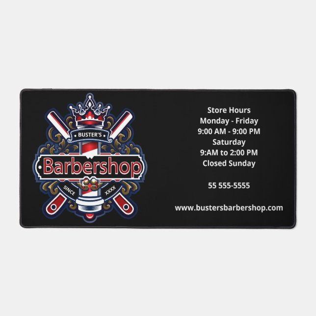 American Barber Pole Personalize Desk Mat (Front)