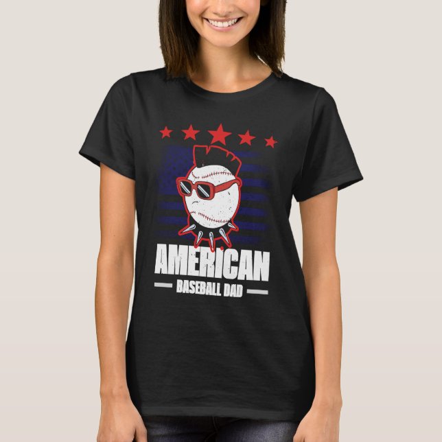 American Baseball Dad Father's Day Baseball For Me T-Shirt (Front)