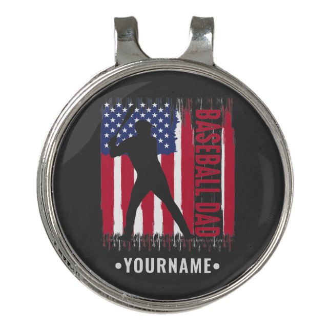 American Baseball Dad Golf Hat Clip (Front)