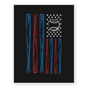 American Baseball Flag Proud USA Sportsman Temporary Tattoos