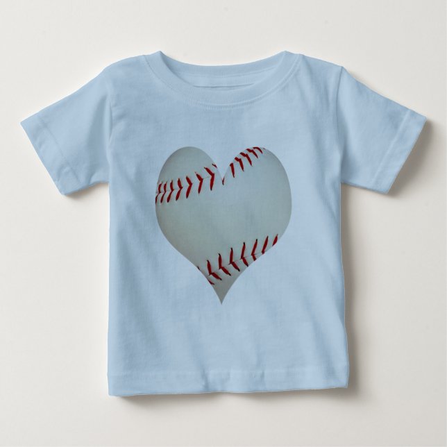 American Baseball In A Heart Shape Baby T-Shirt (Front)
