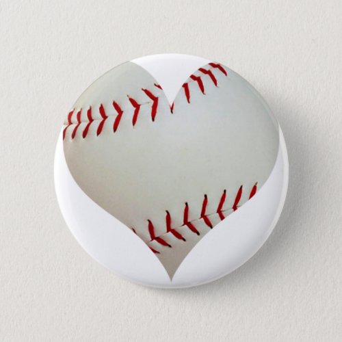 American Baseball In A Heart Shape Button