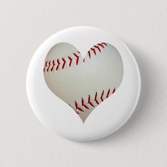 American Baseball In A Heart Shape Button (Front)