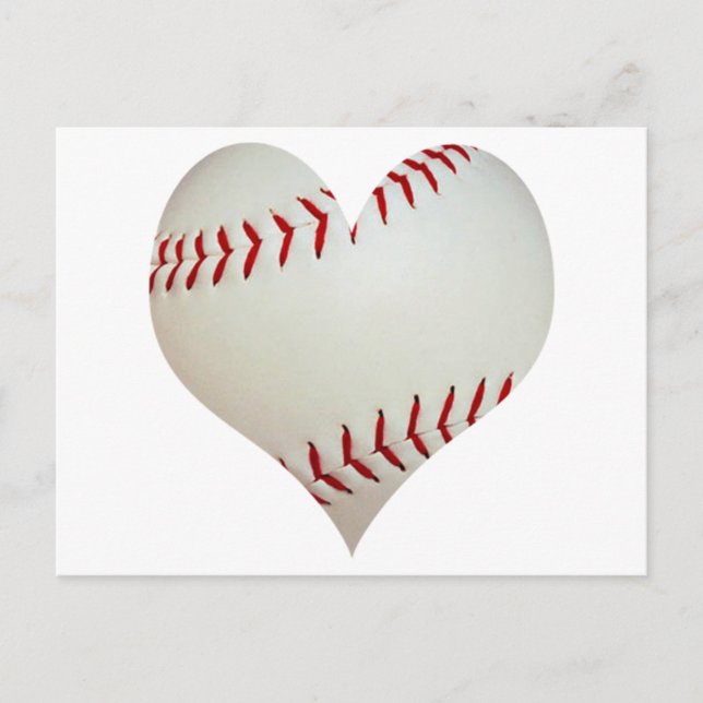 American Baseball In A Heart Shape Postcard (Front)