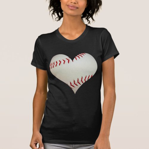 American Baseball In A Heart Shape T_Shirt