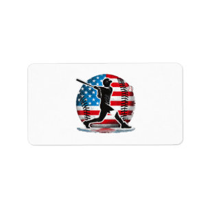 American Baseball Player Batter With United States Label
